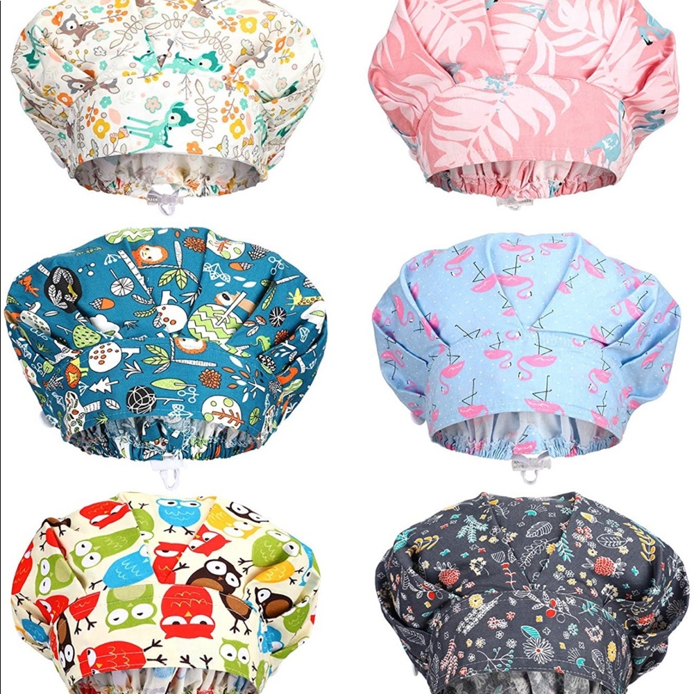 12 scrub caps. All new condition